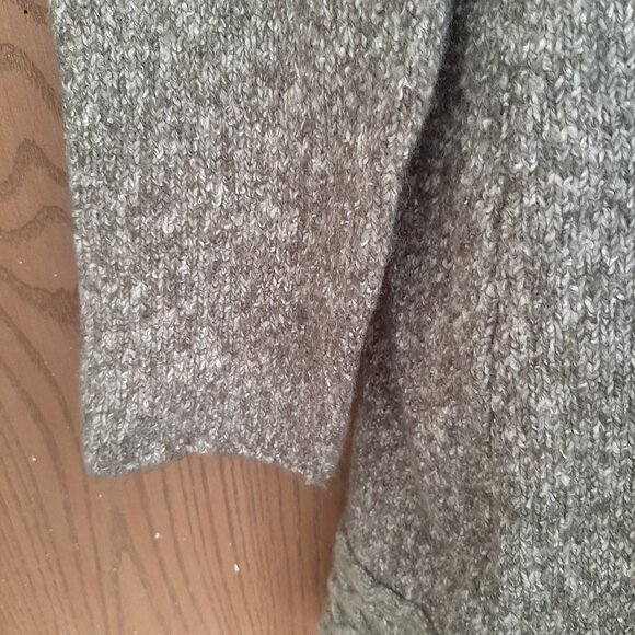 prAna Green Yarn Knit Snap Button Tunic Sweater XL Mock Neck - Picture 5 of 7